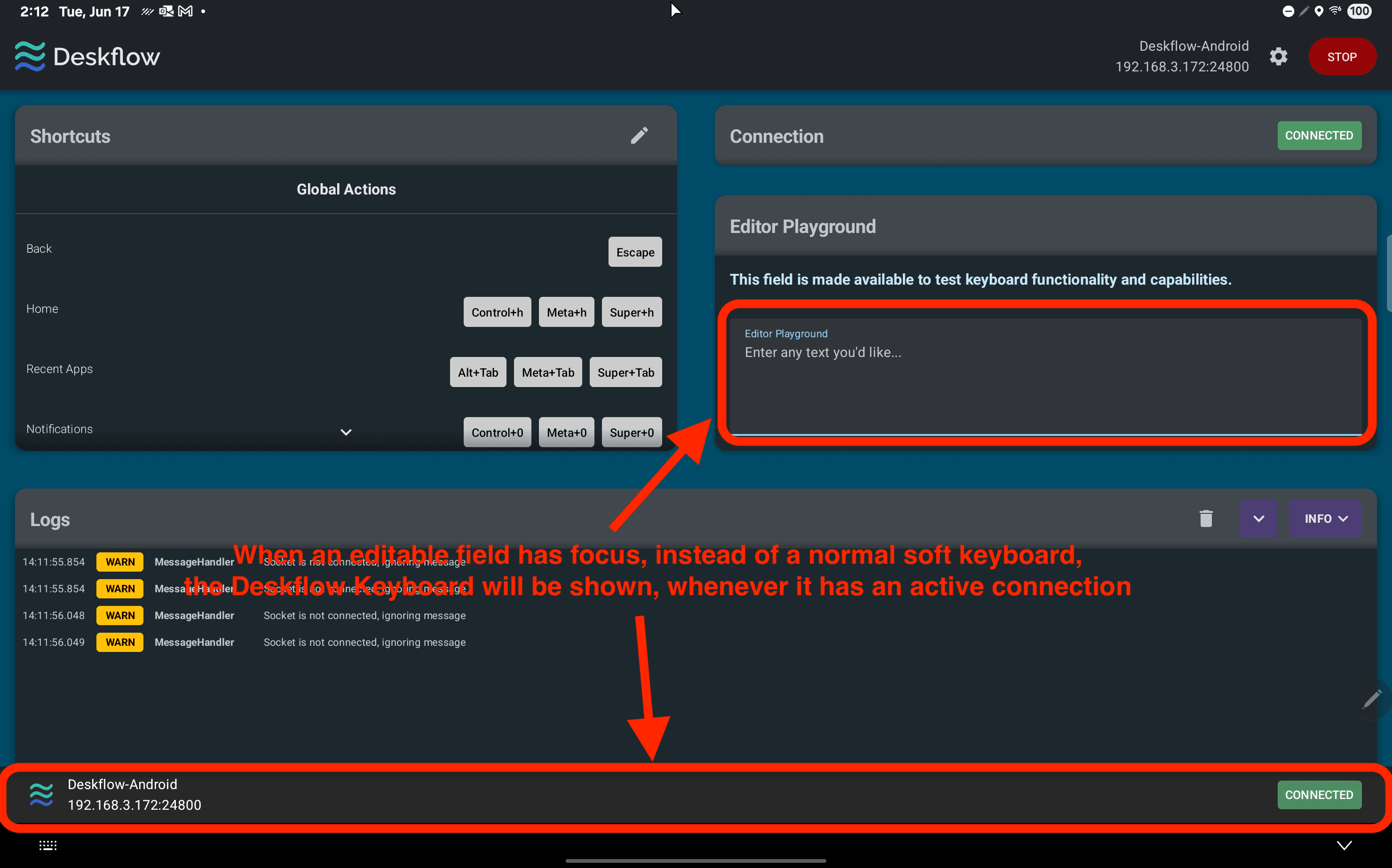Скриншот 1 — Deskflow Android