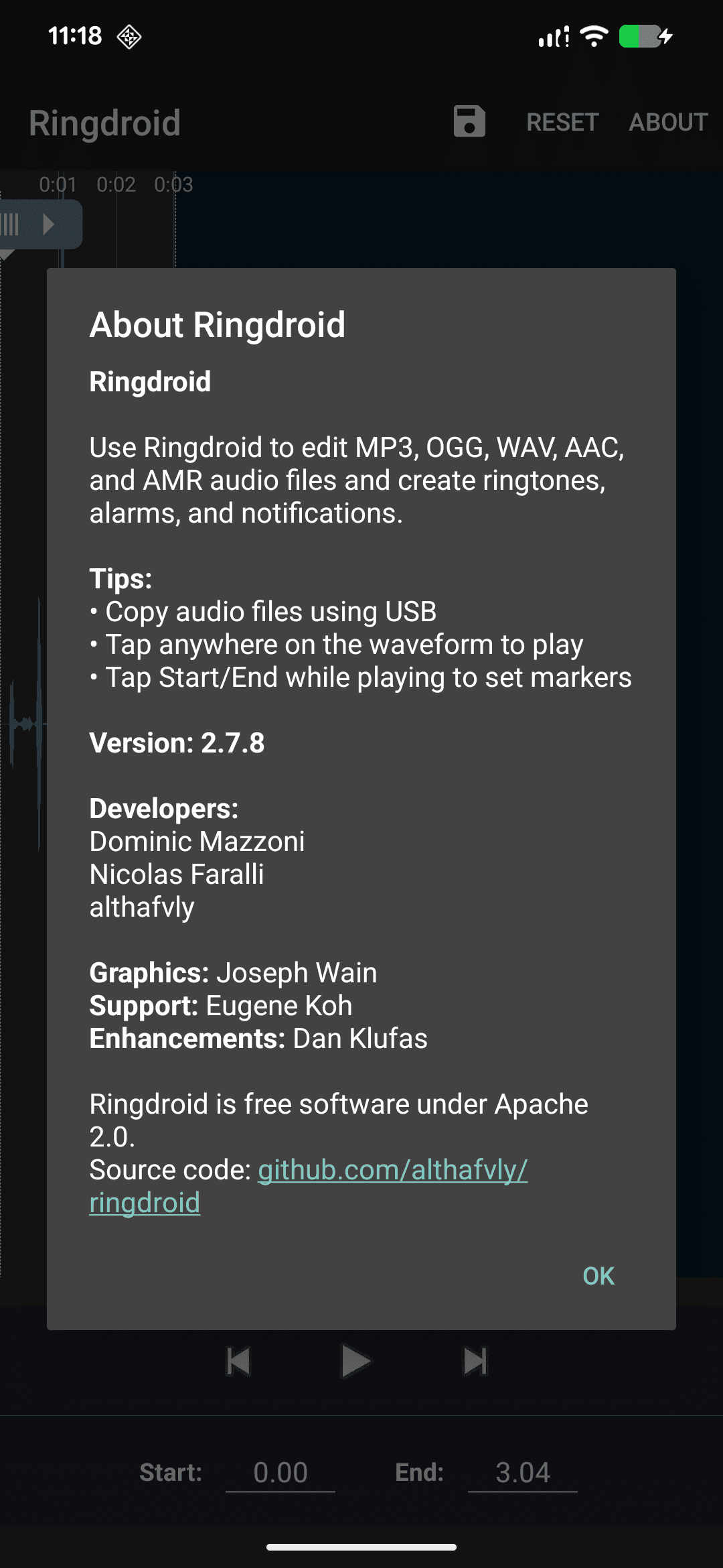 Скриншот 5 — Ringdroid - Ringtone editor