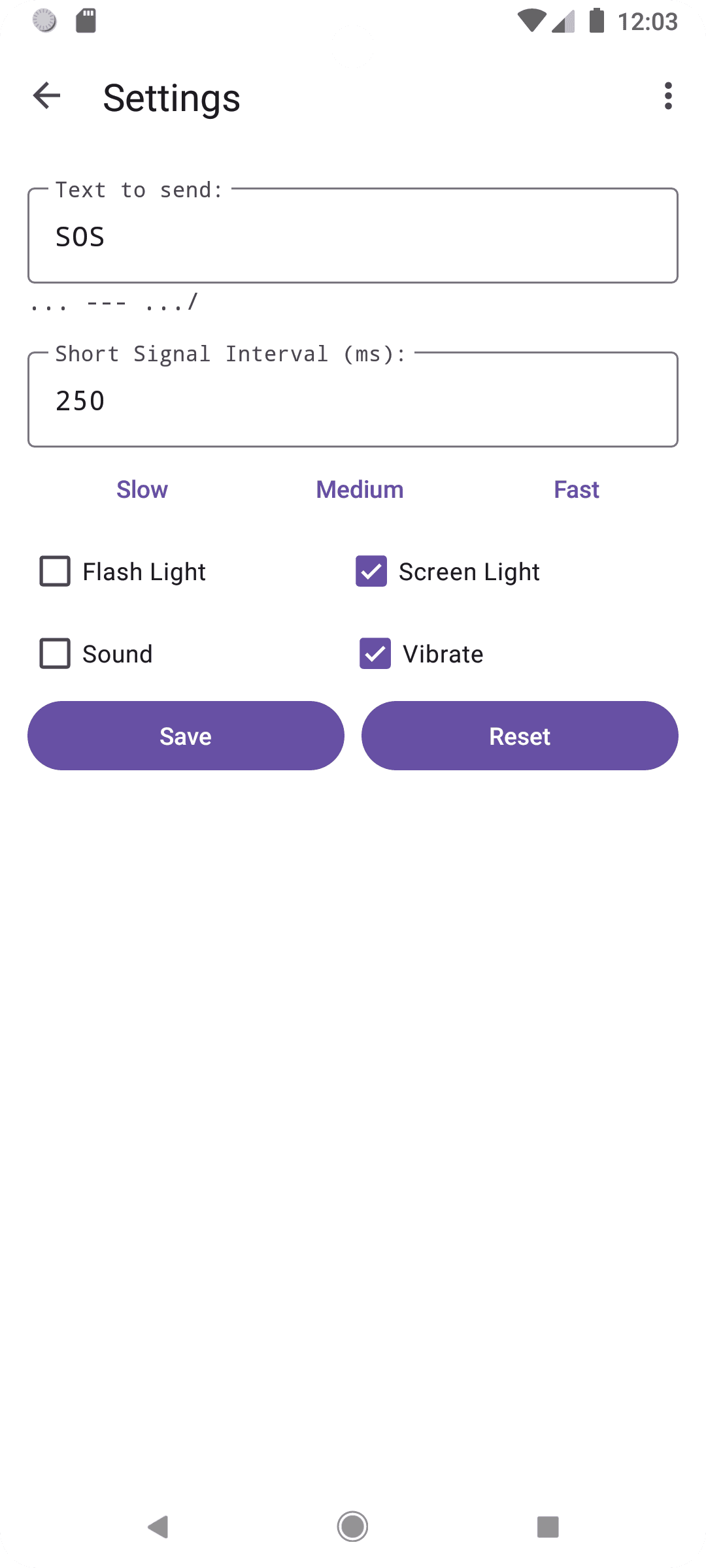 Скриншот 2 — SOS Flashlight: Advanced Morse Code Tool