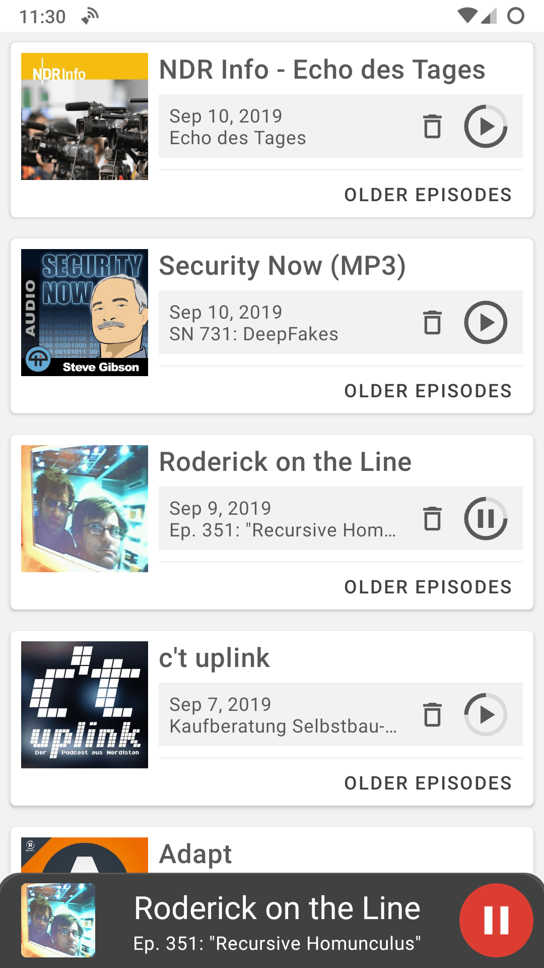 Скриншот 6 — Escapepod - Плеер подкастов