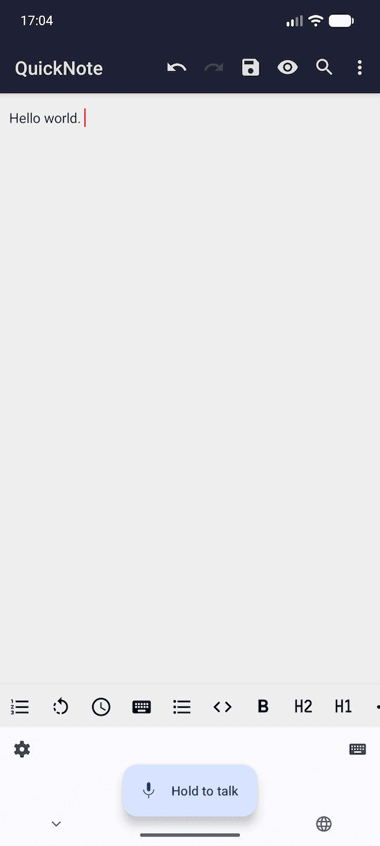Скриншот 1 — Voxscribe - Offline Voice Input