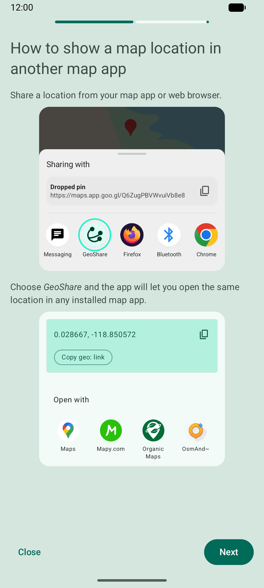 Скриншот 5 — GeoShare: смена карт
