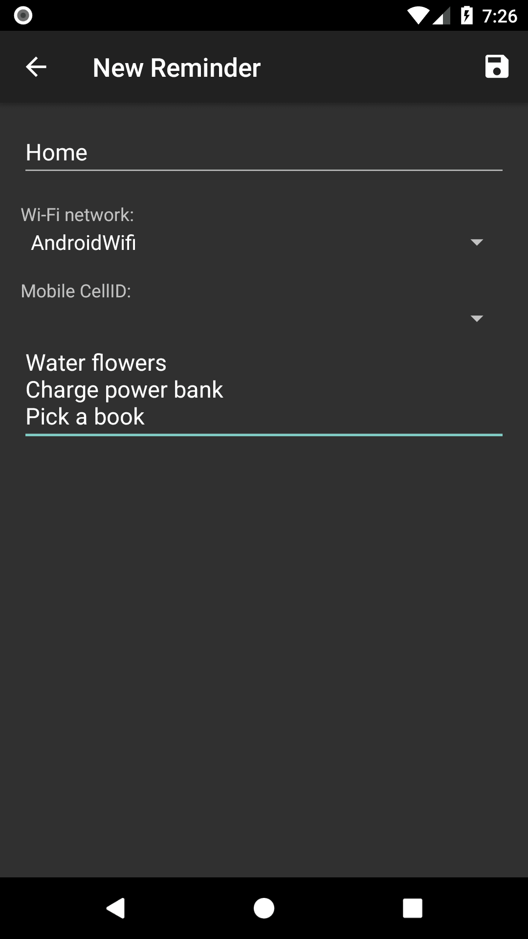 Скриншот 1 — Wi-Fi Reminders