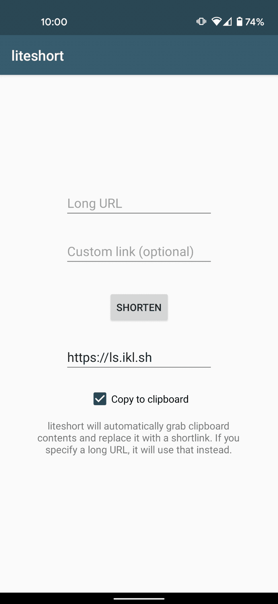 Скриншот 1 — liteshort