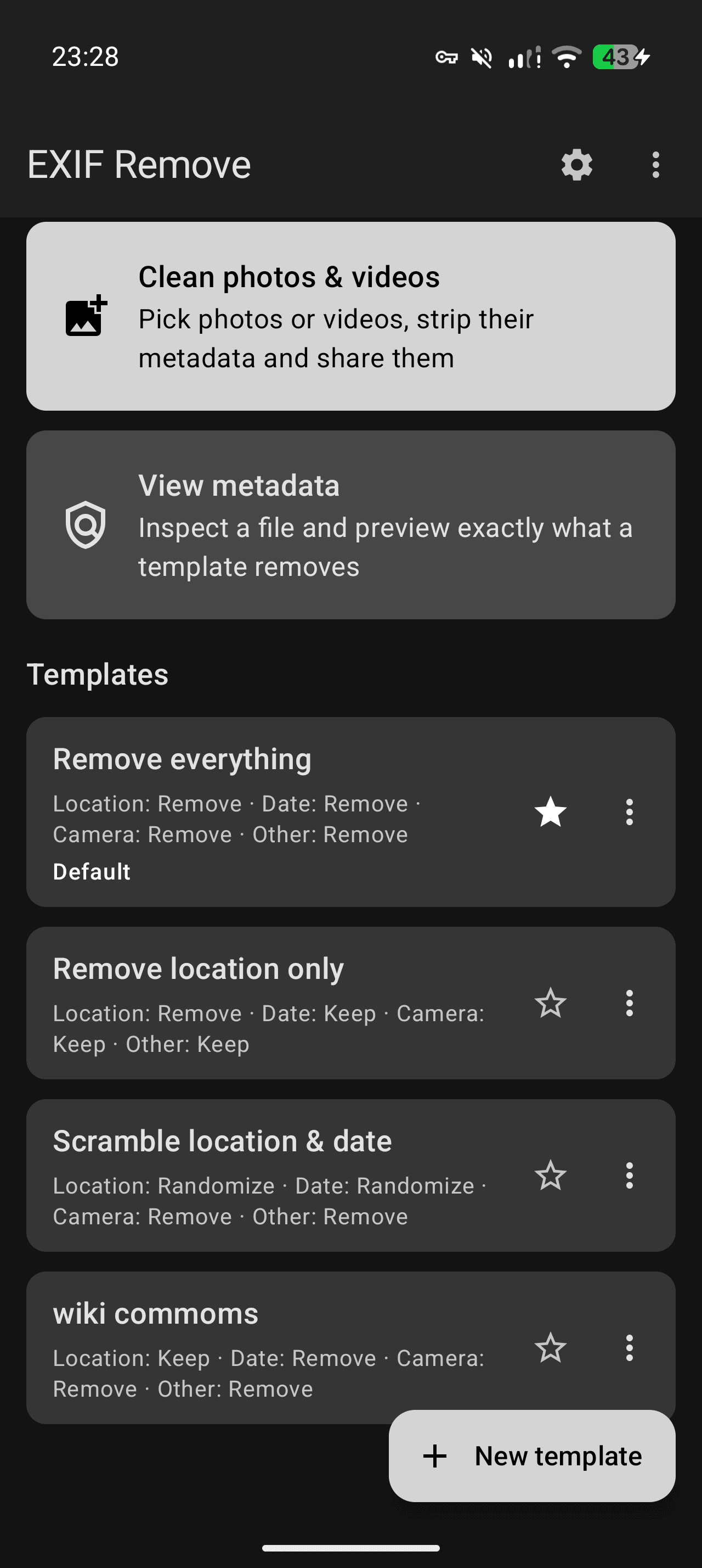 Скриншот 1 — EXIF Remove