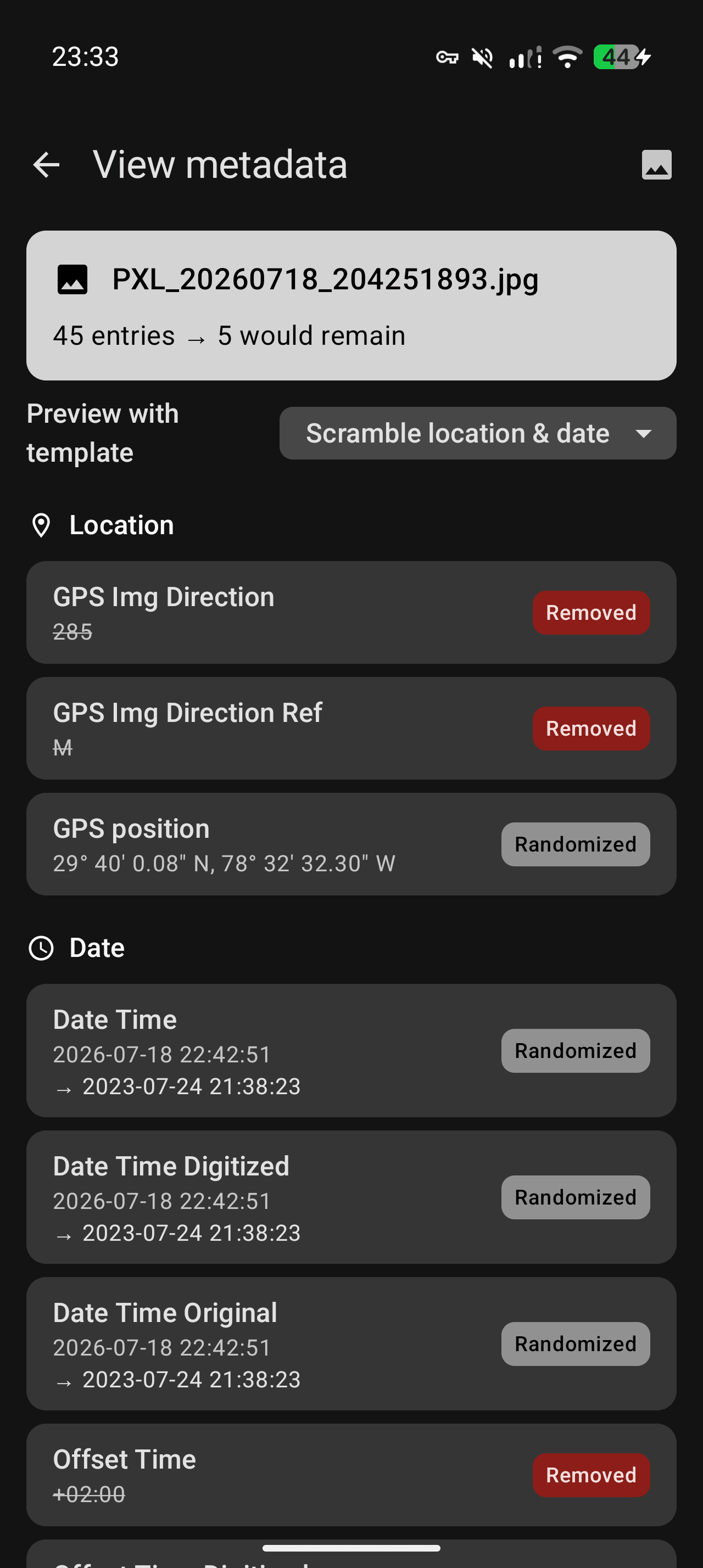 Скриншот 5 — EXIF Remove