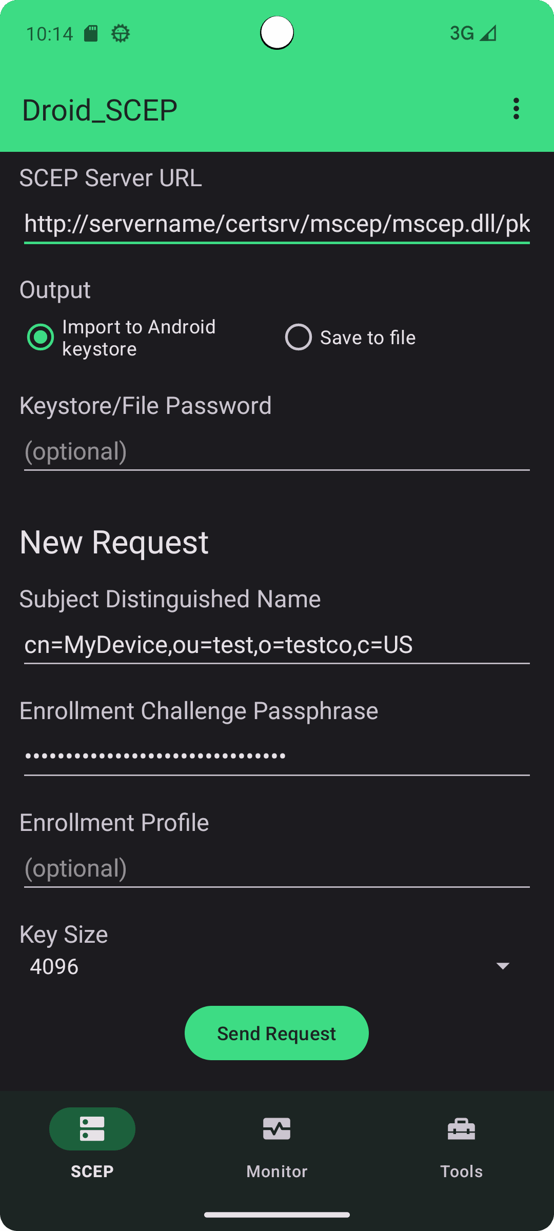 Скриншот 1 — Droid_SCEP