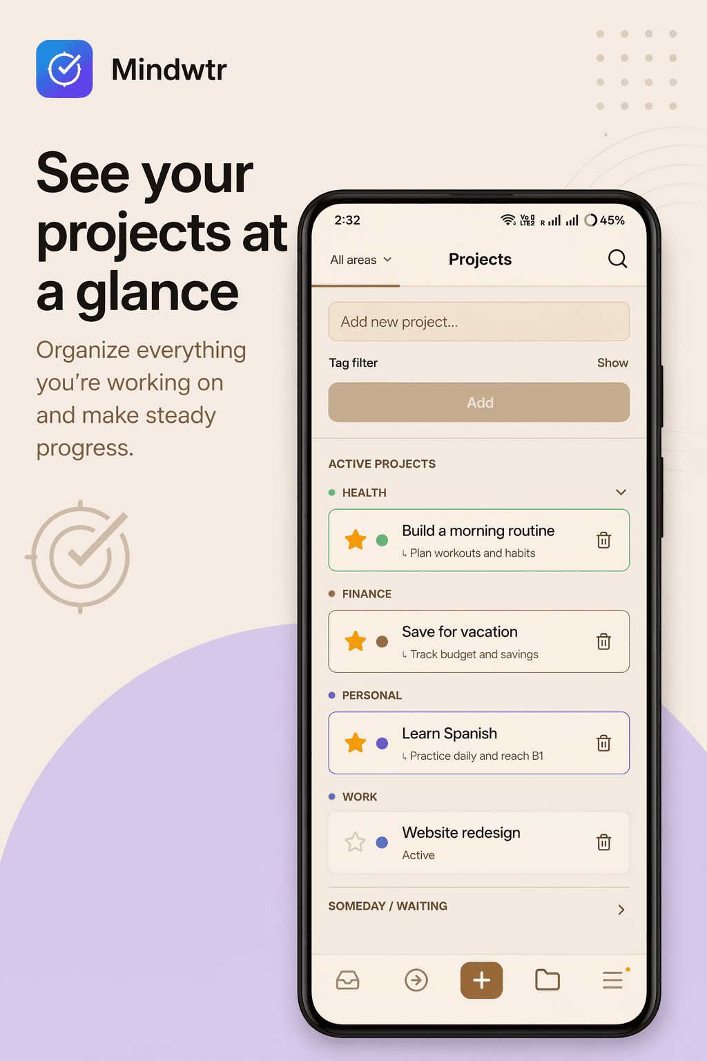 Скриншот 4 — Mindwtr - GTD Task Manager