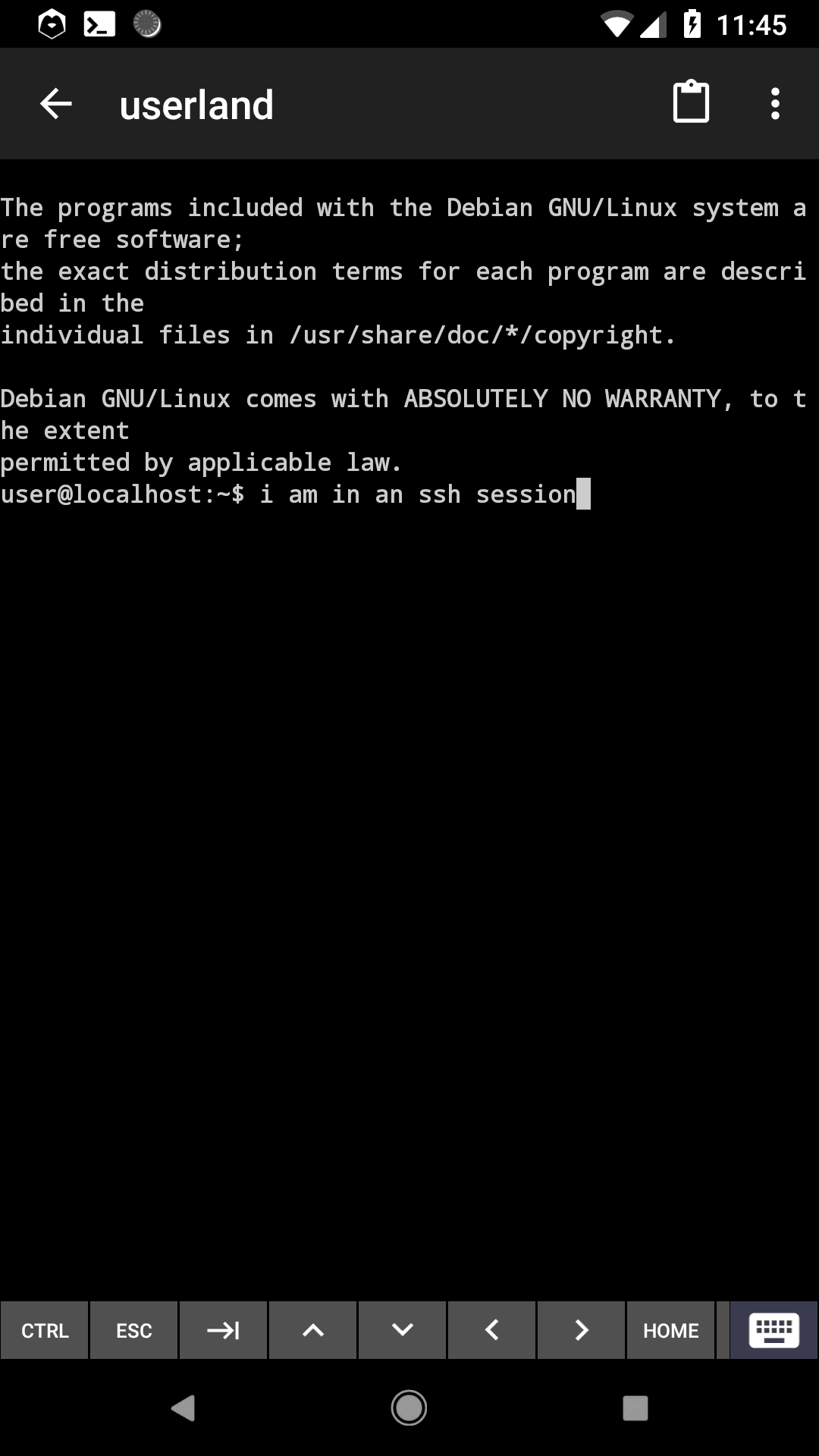 Скриншот 1 — UserLAnd