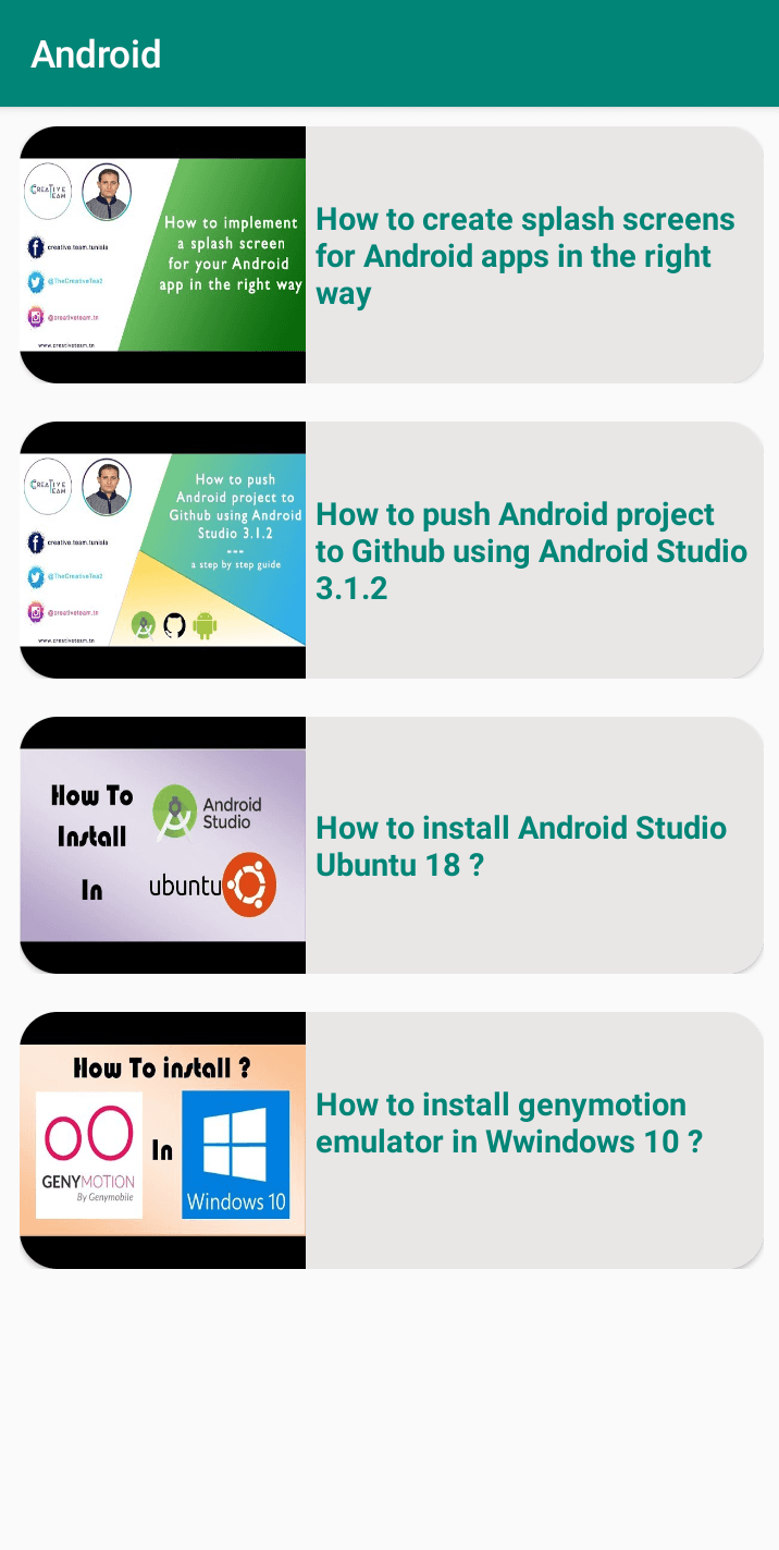 Скриншот 2 — Youtube Video Listing App (By The Creative Team)
