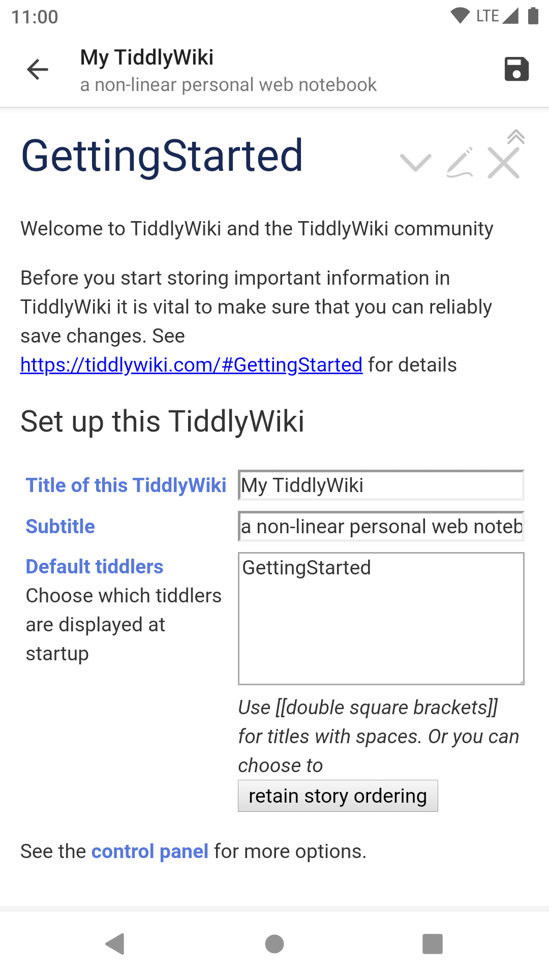 Скриншот 2 — Tiddloid