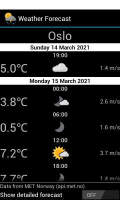 Скриншот 1 — Weather Forecast
