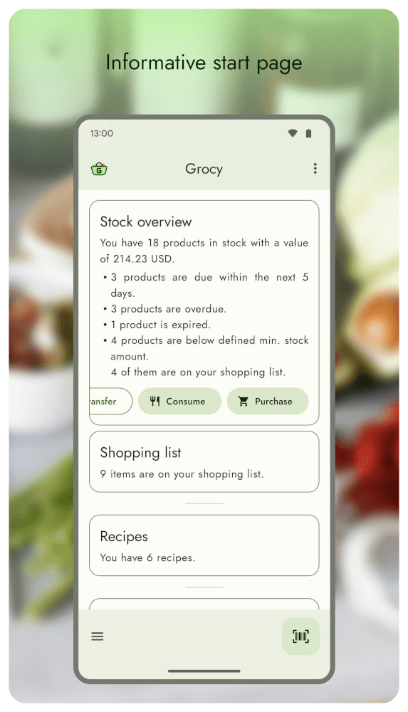 Скриншот 2 — Grocy: Self-hosted Grocery Management