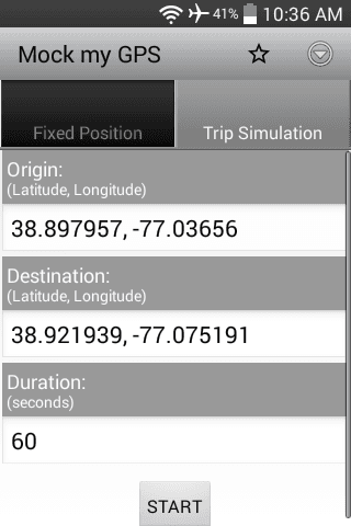 Скриншот 2 — Mock my GPS