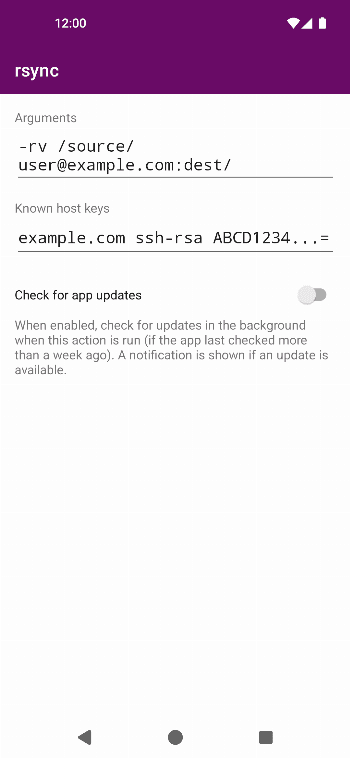 Скриншот 2 — Rsync for Tasker
