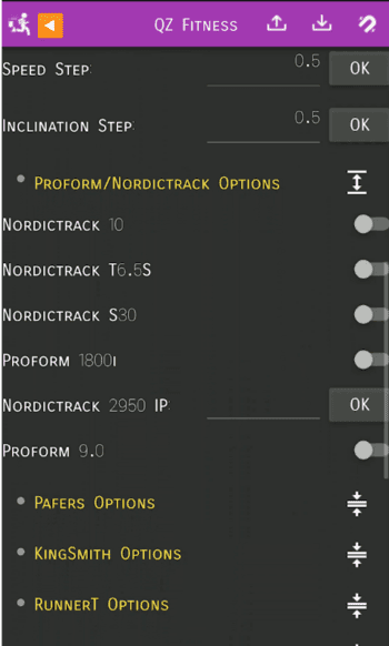 Скриншот 1 — QZ Companion Nordictrack Treadmill