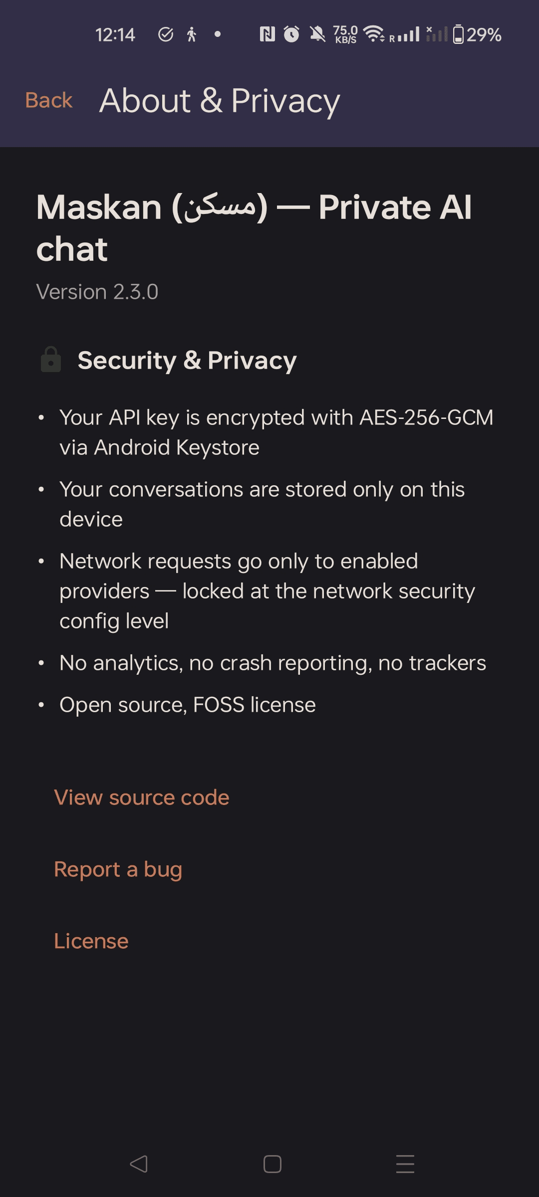 Скриншот 8 — Maskan — Private AI Chat