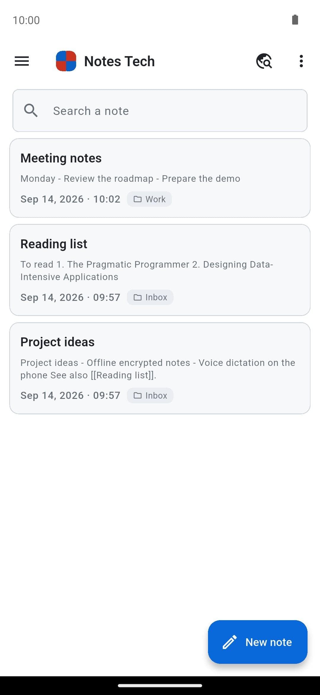 Скриншот 1 — Notes Tech