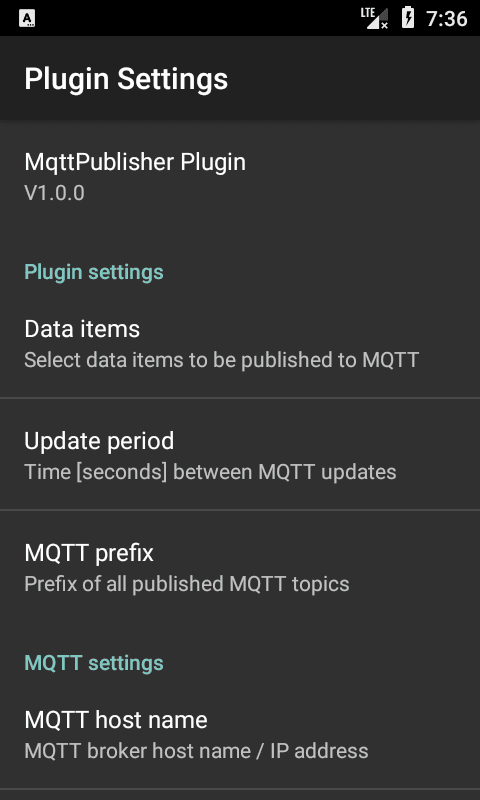 Скриншот 2 — AndrOBD MQTTPublisher