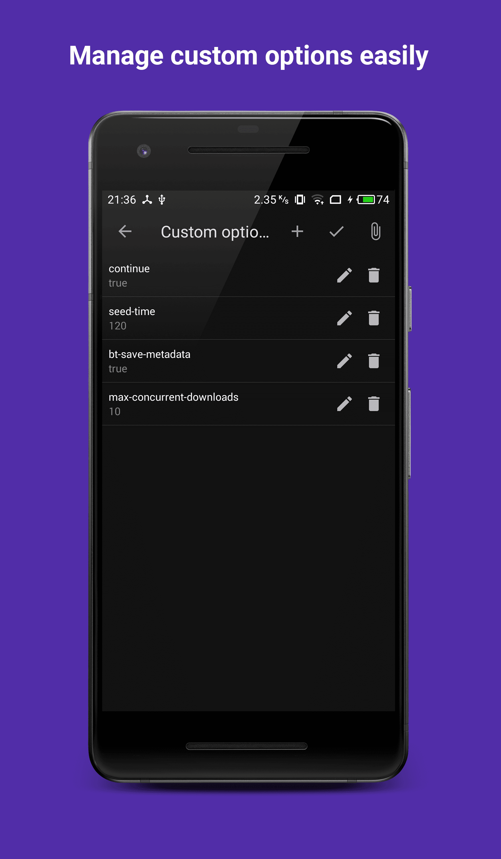 Скриншот 2 — Aria2Android