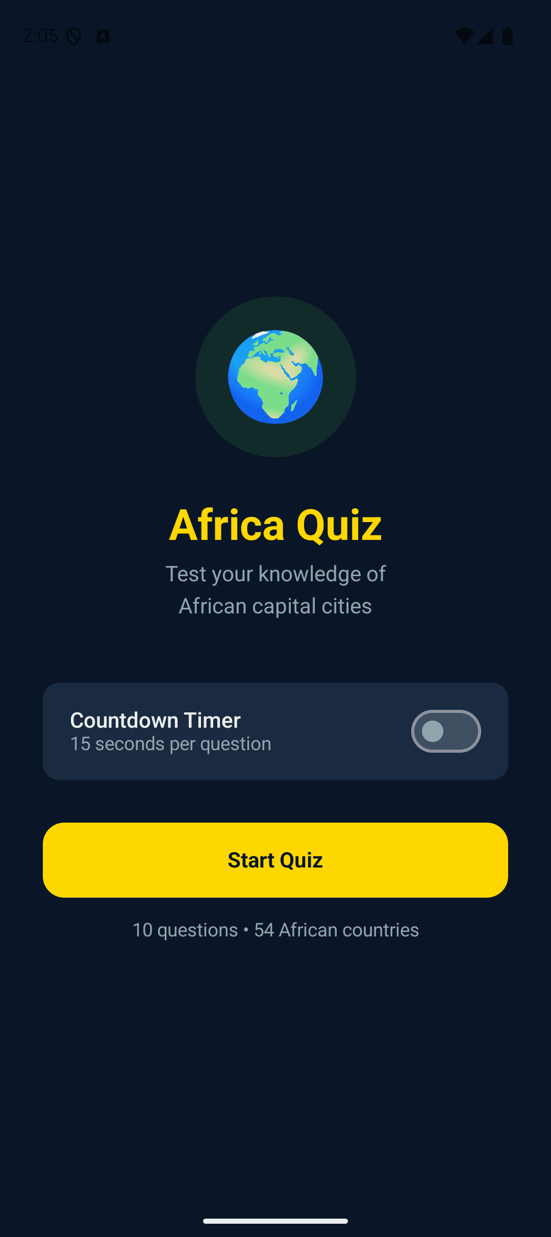 Скриншот 1 — Africa Quiz
