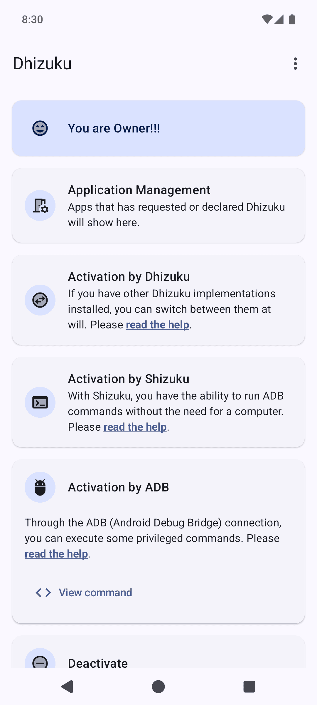 Скриншот 1 — Dhizuku