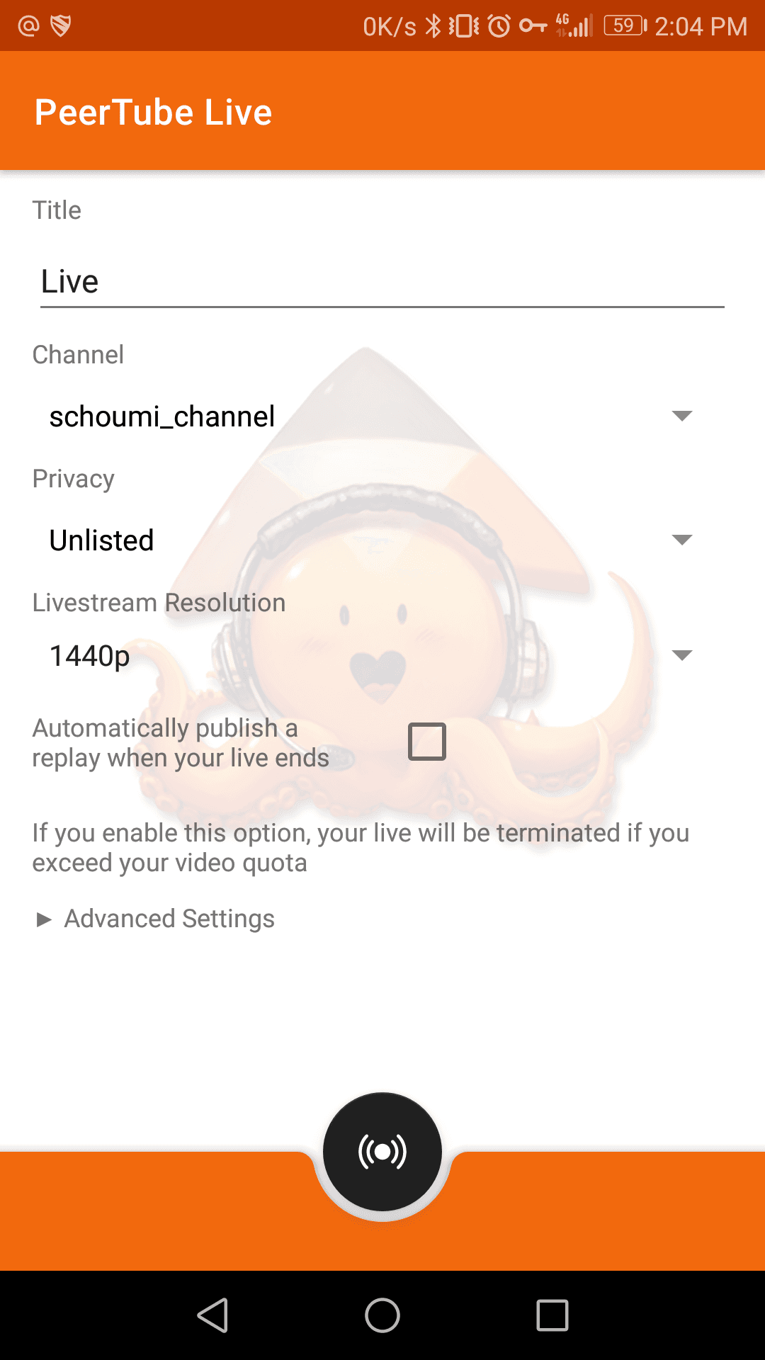 Скриншот 2 — PeerTube Live