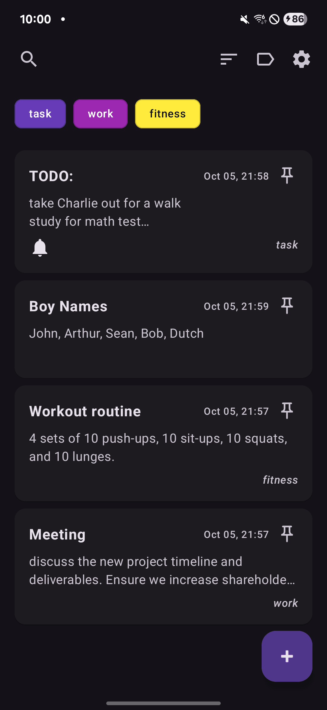 Скриншот 2 — QuickNotes