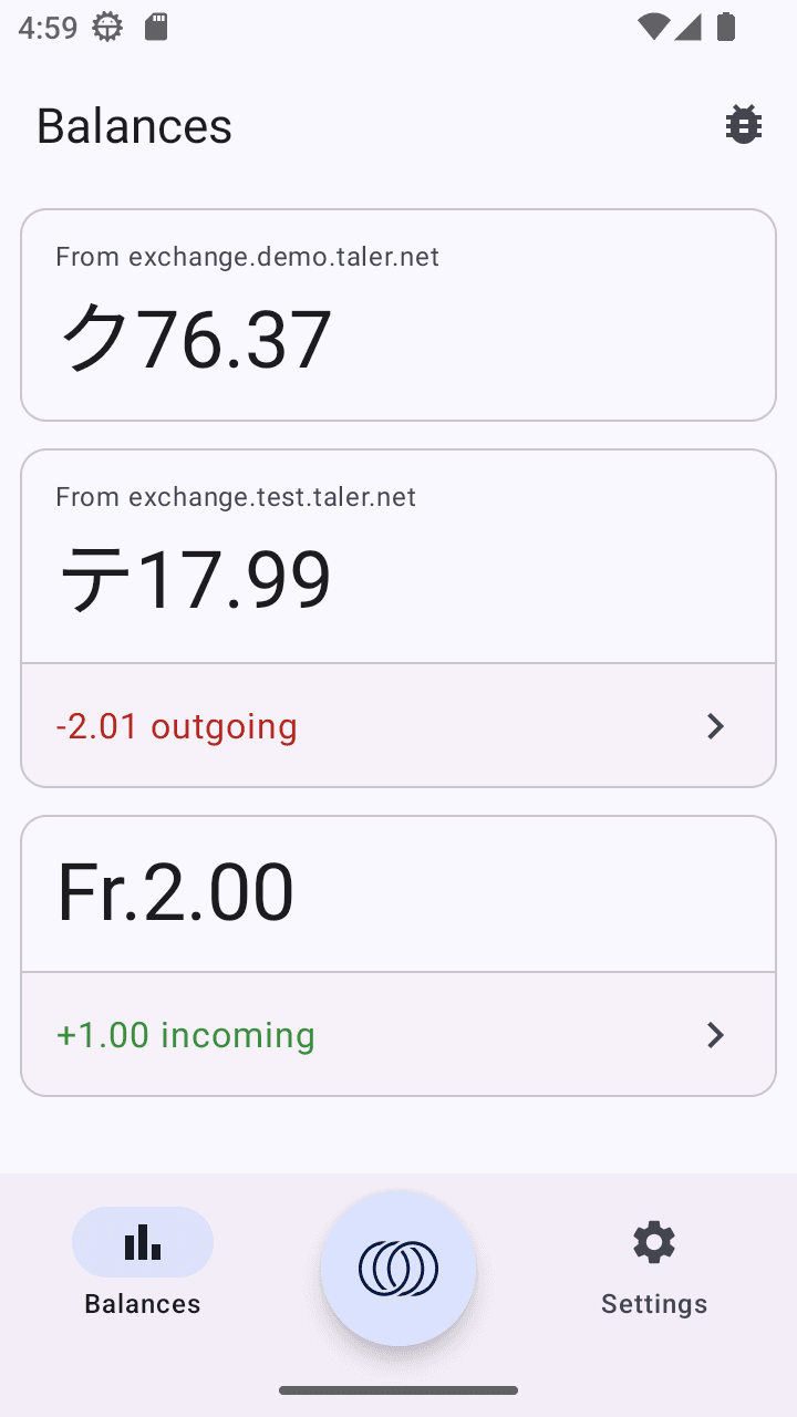 Скриншот 1 — Taler Wallet