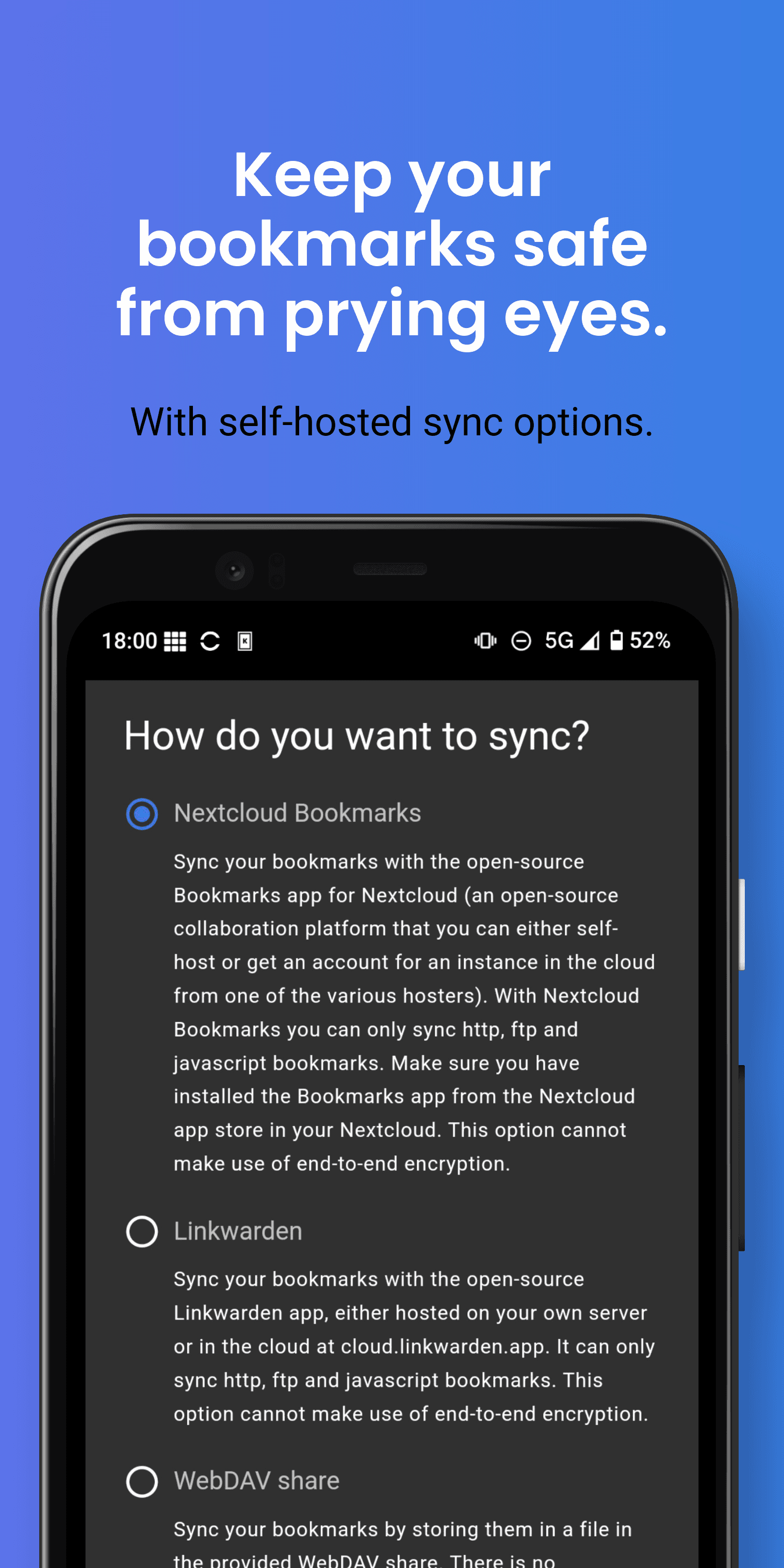 Скриншот 4 — floccus bookmark sync