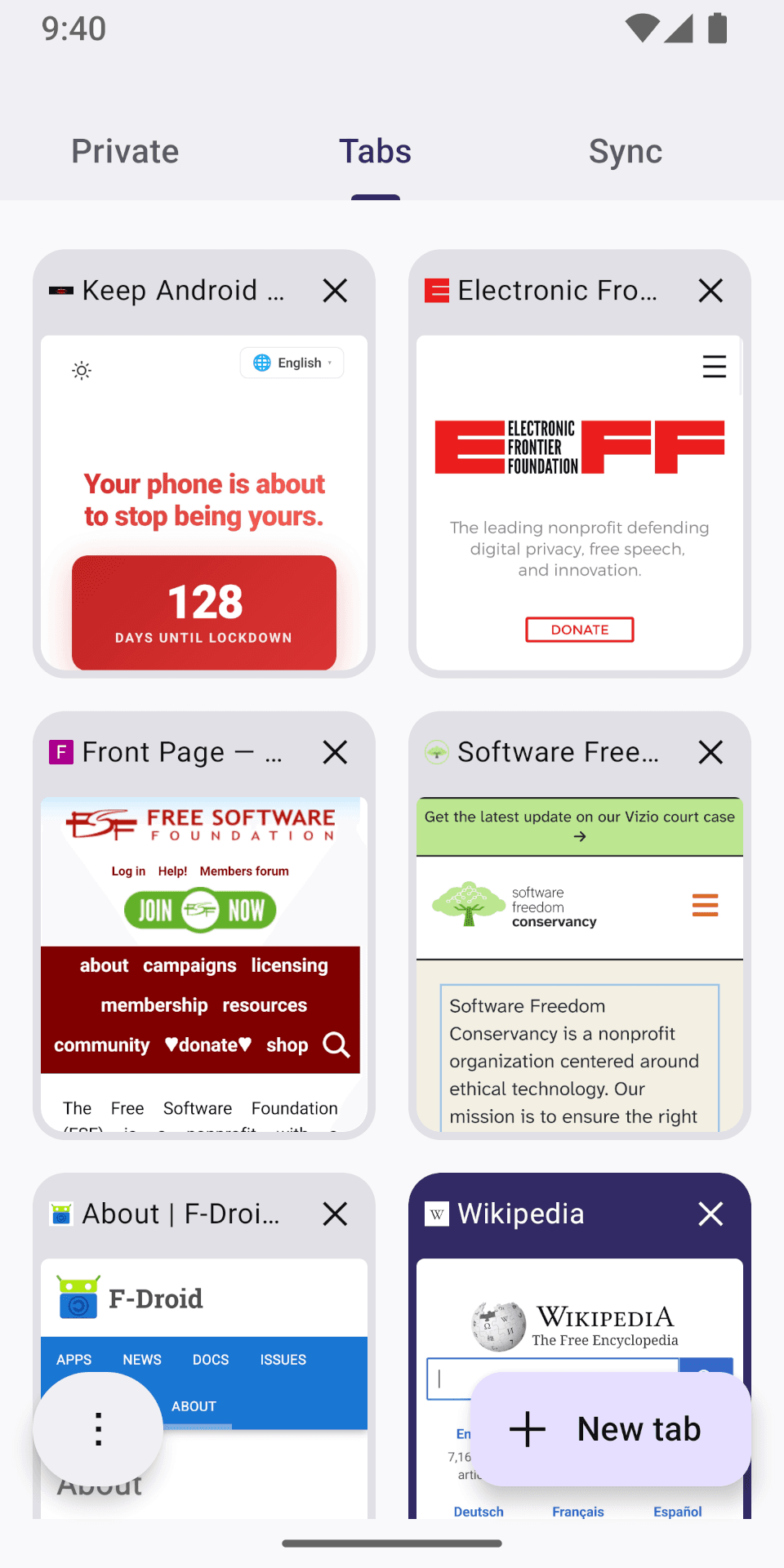 Скриншот 2 — Fennec F-Droid