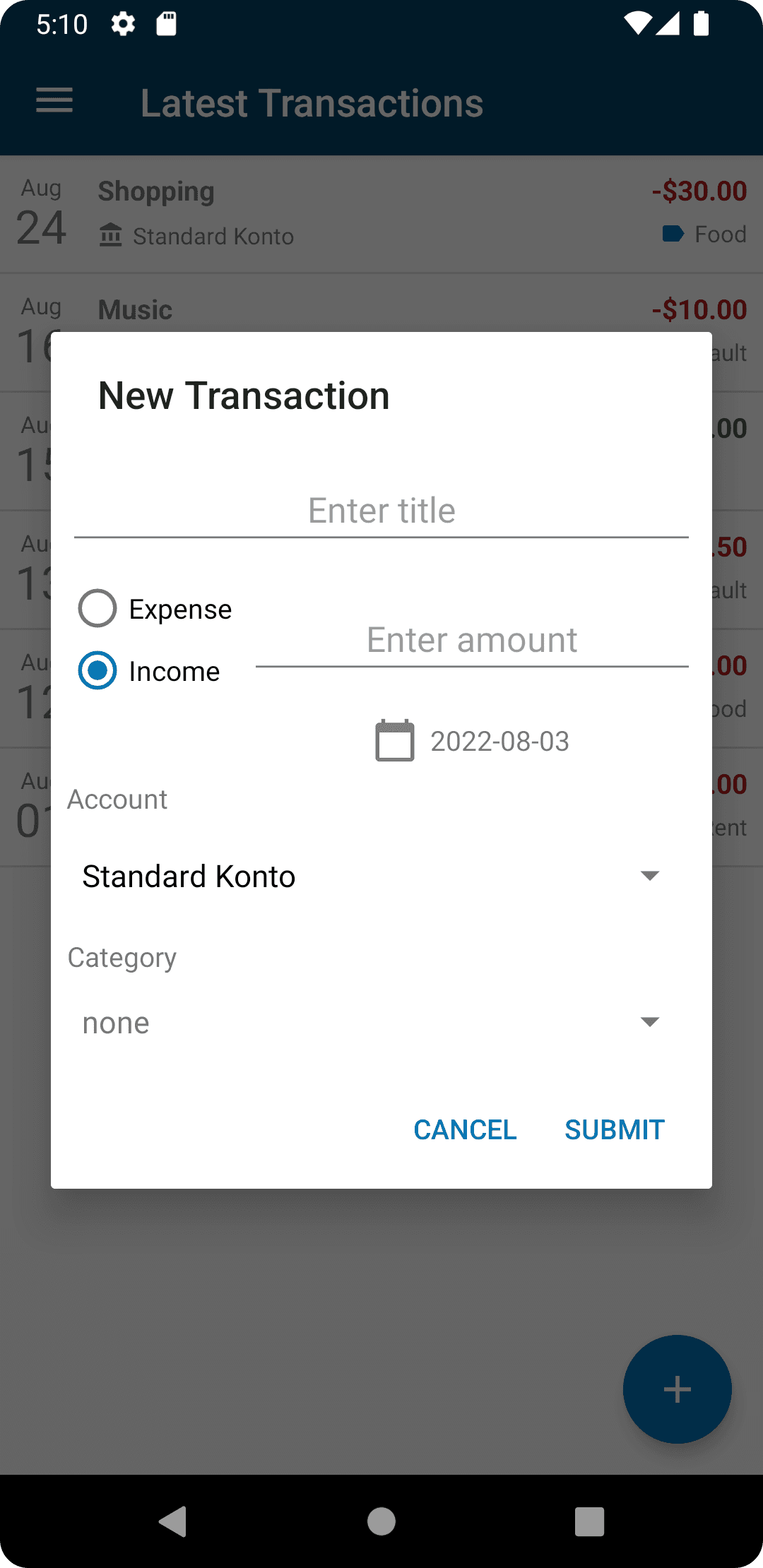 Скриншот 3 — Finance Manager (PFA)