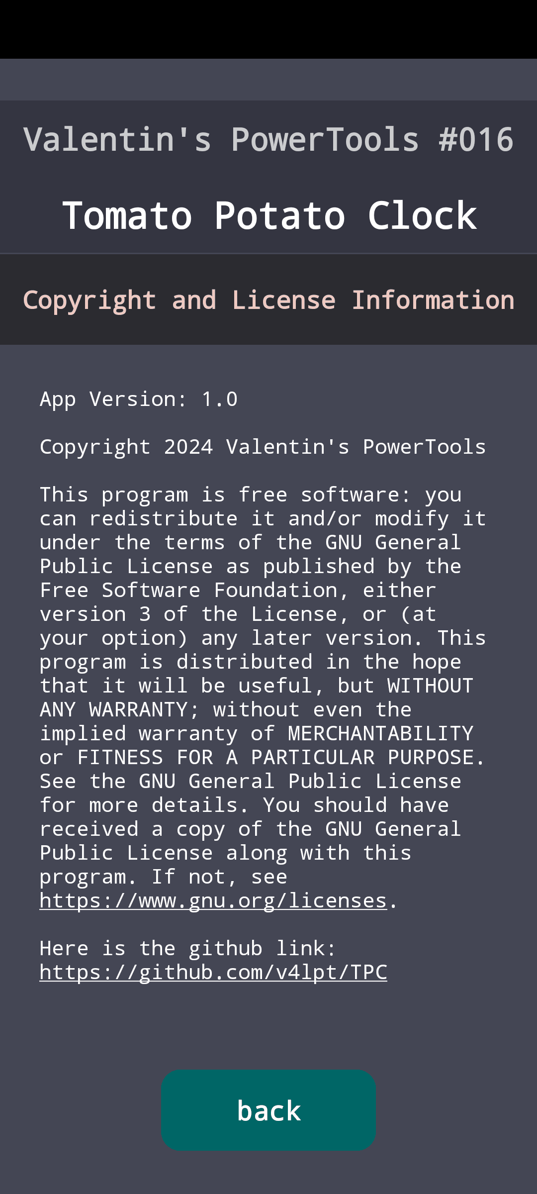 Скриншот 6 — Valentin's PowerTools #016 - Tomato Potato Clock